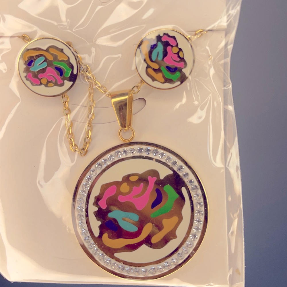 Colorful Set of 2 Necklaces & Earrings Sets